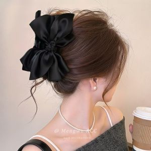 MENGWU | Black French Style Net Mesh Hair Clip