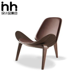 Nordic Smile Chair Designer Single Person Sofa Shell Shape Conference Table Chair Artistic Style Wood Material from Foshan City