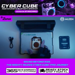 MUZEN CYBER CUBE STANDARD RGB Futuristic Bluetooth Speaker IPX5 Waterproof | Light & Music in the Dark 8Hrs Playtime