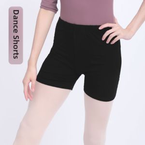 High Waist Dance Pants Womens Adult Ballet Dance Pants Three-Quarter Length Tight Slimming Black Sports Base Layer Shorts