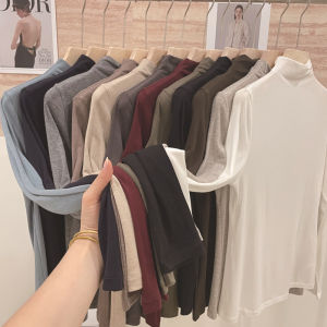 เสื้อชั้นในผู้หญิง เสื้อชั้นในผ้าขนสัตว์ ทรงเข้ารูป แขนยาว ทรงหลวม ใส่ได้ตลอดทั้งปี สวมใส่สบาย ดีไซน์เก๋ไก๋