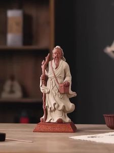 Ceramic Chinese Doctor Hua Tuo Statue Traditional Zen DecorOffice Desk Historical Figure Sculpture Gift for Collectors