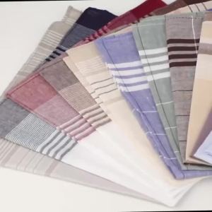 3/6pcs Mens soft cotton handkerchief elegant pattern striped pattern classic handkerchief