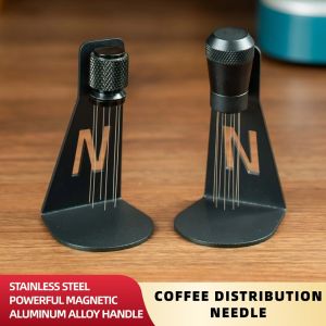 NEOUZA WDT Tool with Stand 6+3 Replacement Fineness of 0.4mm Espresso Distribution Stirrer for Clump-Free Coffee 304 Stainless Steel & Aluminum Alloy