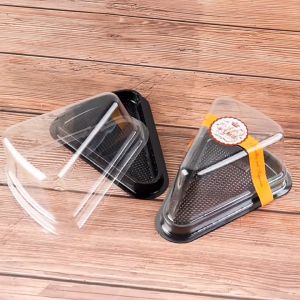 8inch Triangle Cake Slice Cake Container Packaging Box with Lid Transparent Plastic Cheese Boxes for Pastry Bakery Dessert Display Boxes Kitchen Baking Tool