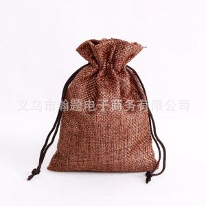50Pcs/lot 7x9cm Drawstring Natural Burlap Bag Jute Gift Bags Jewelry Packaging Christmas Wedding Bags Candy Jewelry Packing Bag