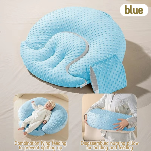2-in-1 Baby Pillow 15° Anti-vomiting Slope Breastfeeding Nursing Pillow Removable Feeding Pillow Head-up Training