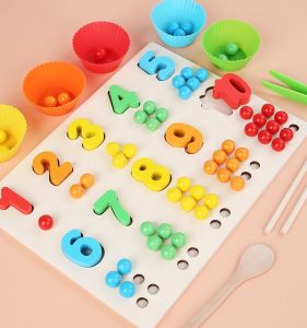 Early Education Mathematical Enlightenment Teaching Aids Kindergarten Pearl Matching Pairing Fine Motor Skills Toys for Children