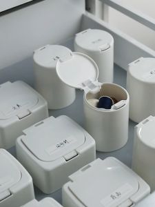 Johor Sellerporary White Storage Box With Button Lid For Home Jewelry Dental Floss Cotton Swab Organizer