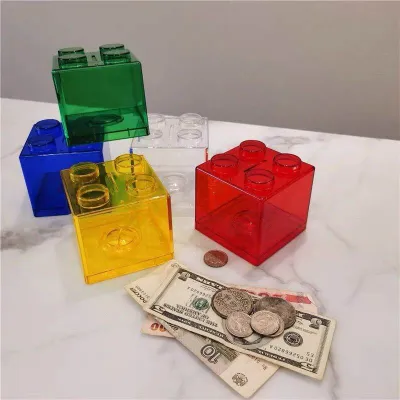 Lego 🎨 blocks Piggy Money Box Storage Tranparent