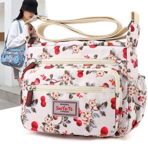 Fashionable Multi-Layer Ladies Shoulder Bag Large Capacity Simple Lightweight Crossbody Bag Travel Casual Commuting Cloth Bag Mom Bag