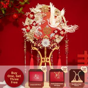 jeagutt | Bridal Silk Fan Wedding Gift Traditional Chinese Style