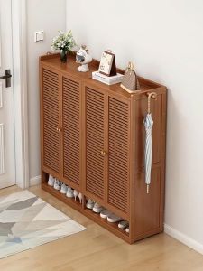 Shoe Cabinet Almari Kasut 6/7/8 Layers Bamboo Shoes Rack 30+Pairs Of Shoe Storage Cabinet Rak Kasut Bertutup 鞋柜