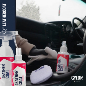 GYEON Q2 Leather Coat REDEFINED 500ml MF Applicator EVO Bundle - Car Care Interior Leather Protectant