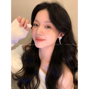 Sparkling Firework~ Pearl Tassel Earrings Womens Elegant Luxury Silver Needle Studs Unique Beautiful Ear Jewelry