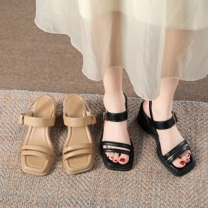 Square Toe Straight Buckle Sandals: A Stylish & Comfortable Option for Spring & Summer