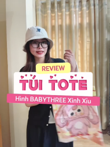 Túi vải nữ canvas BabyThree nhiều mẫu con vật đáng yêu cỡ vừa đi chơi học thêm du lịch hottrend rẻ