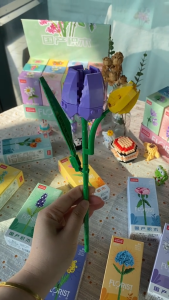 Bunga Flower Building Block Romantic Flowers Model Brick Toys Creative Decoration Gift