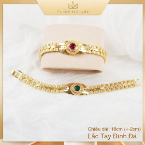 Lắc Tay Nữ Titan Xinh Xắn Đính Đá Tròn Lắc Tay Nữ Xi Mạ Vàng Cao Cấp Bền Màu (Không Bị Xỉn Đen) B50LTTRON | Berry Jewelry