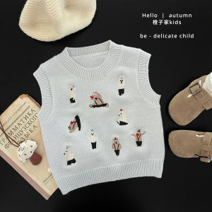 Fashionable Knitted Sweater Vest for Boys Spring Autumn Casual Outerwear Baby Comfortable Breathable Soft Material