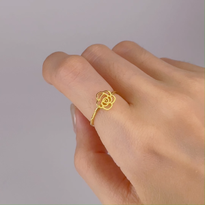 WENG KWONG Romantic Rose Gold Ring in 22K/ 916 Gold (3R2213)