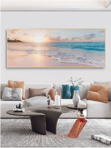 Mặt Dây Chuyền Thêu Hình Biển Mới 2025 Thêu Tay Hiện Đại Thêu Dệt Cotton Phòng Khách Phòng Ngủ Đầu Giường Màu Trắng Đơn Giản