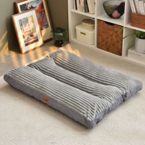 ที่นอนสัตว์เลี้ยง ที่นอนสุนัข เตียงสุนัขขนานใหญ่ ทำมากจากผ้าลูกฟูกที่หนานุ่มและสบาย อบอุ่น ที่ถอดออกได้และล้างทำความสะอาดได้ พร้อม