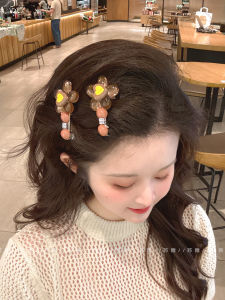 Color Block Heart Flower Square Diamond Hair Clip Womens New 2025 Elegant Side Hair Piece Cute Duckbill Hair Clip