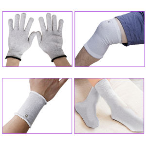 ถุงมือ ถุงเท้า ไฟเบอร์เงิน สำหรับอิเล็กโทรด ​ อุปกรณ์ป้องกันเข่าสำหรับเครื่องนวดตัว TENS เครื่องกระตุ้นกล้ามเนื้อ EMS