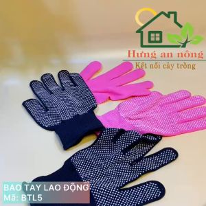 BTL5 - bao tay lao động nylon dệt kim chấm bi chống trượt mềm nhẹ thoáng khí dành tay nữ ( xem trong mô tả )
