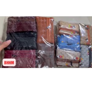 Combo 10 cái ví cầm tay bóp mini bỏ túi dài 11cm x8 cm dành cho chị em nội trợ hoa văn ngẫu nhiên BHHM.