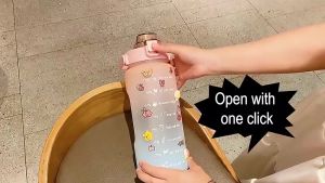 NorthGoods & WestGoods 2L Water Bottle Tumbler With Straw & Time Marker