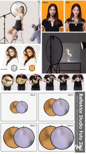 Reflector Fotografi 2in1 Reflector Cahaya Warna Silver Gold