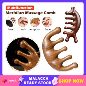 Sandalwood Massage Comb Multifunctional Meridian Scalp Comb Anti Static Hair Brush Sikat Rambut Blood Circulation Guasha Massage Comb 檀木梳