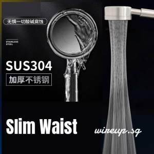 304 Stainless Steel high pressure shower head Pressurized Shower Head Water saving slim waist pattern shower head
