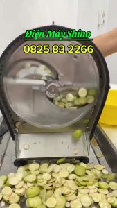 Máy thái lát củ quả Inox vừa chạy điện vừa thủ công 2 trong 1