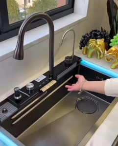 Chậu Rửa Chén 1 Hộc Cao Cấp Lami Bồn Rửa Bát 5 Phím Đa Chức Năng Inox 304 Phủ Nano Bền Đẹp