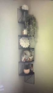 Rak Penyimpanan Sudut Dinding Desain Estetis Rak Dinding Multifungsi