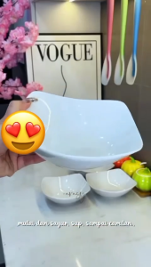 PROMO 12 PCS MANGKOK SEMI MELAMIN TEBAL SEGI KOTAK SEMI MELAMIN MIE SOTO BAKSO