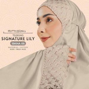 Telekung Lily Cotton Free Woven Beg Ready Stok