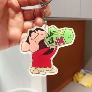 Ohaya Crayon Shin-Chan Spongebob Squarepants Shaking Keychain Schoolbag Earphone Acrylic Pendant Bag Couple Girlfriend