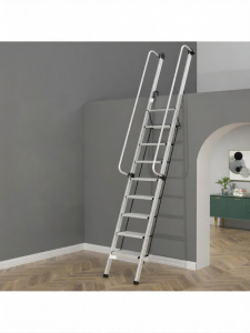 MOLORE | Adjustable Foldable Aluminum Ladder Stairs with Handrails