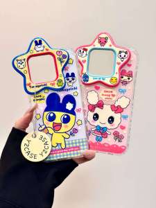 Cartoon Star Frame Juice Flower iPhone16Promax 15New 14Pro 13 Creative Full Cover Anti-Fall Protective Case Butterfly Knot