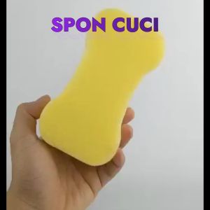Sponge Spon Spons Busa Pencuci Kuning 8 Cuci Motor Mobil Piring