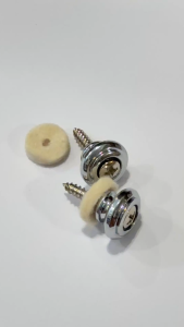 RM High Quality Guitar Strap Button Chrome (Pair) | Strap Pin Holder Screw | Acoustic Electric Bass Guitar