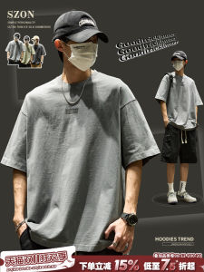 Áo Thun Cotton Dáng Rộng Phong Cách Mỹ Mùa Hè Thường Ngày Cổ Tròn Tay Ngắn in Chữ Thường Mặc Thường Ngày Cho Nam