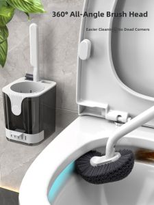 MANJIELI | No-Blind-Spot Wall-Mounted Toilet Brush With Base