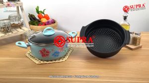 SUPRA panci multi steamer 24cm susun 2 anti lengket / dandang pengukus serbaguna