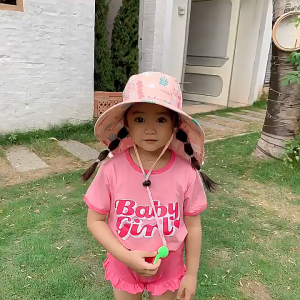 UV Protection Kids Sun Hat Big Brim Sunshade Hat Summer Breathable Fisherman Hat Neck Protection