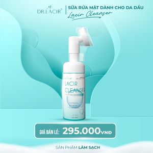 Sữa Rửa Mặt Bạc Hà Kiềm Dầu Dr Lacir 150ml (Lacir Cleanser) - Đầu cọ sillicon sạch gấp 10 lần